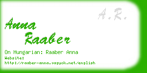 anna raaber business card